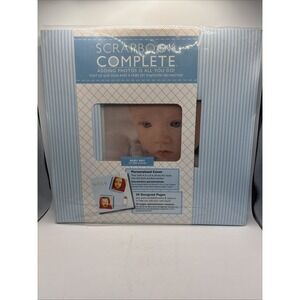 Tapestry C.R. Gibson Scrapbook Complete Blue Photo‎ Album Baby Boy 20 Pages New